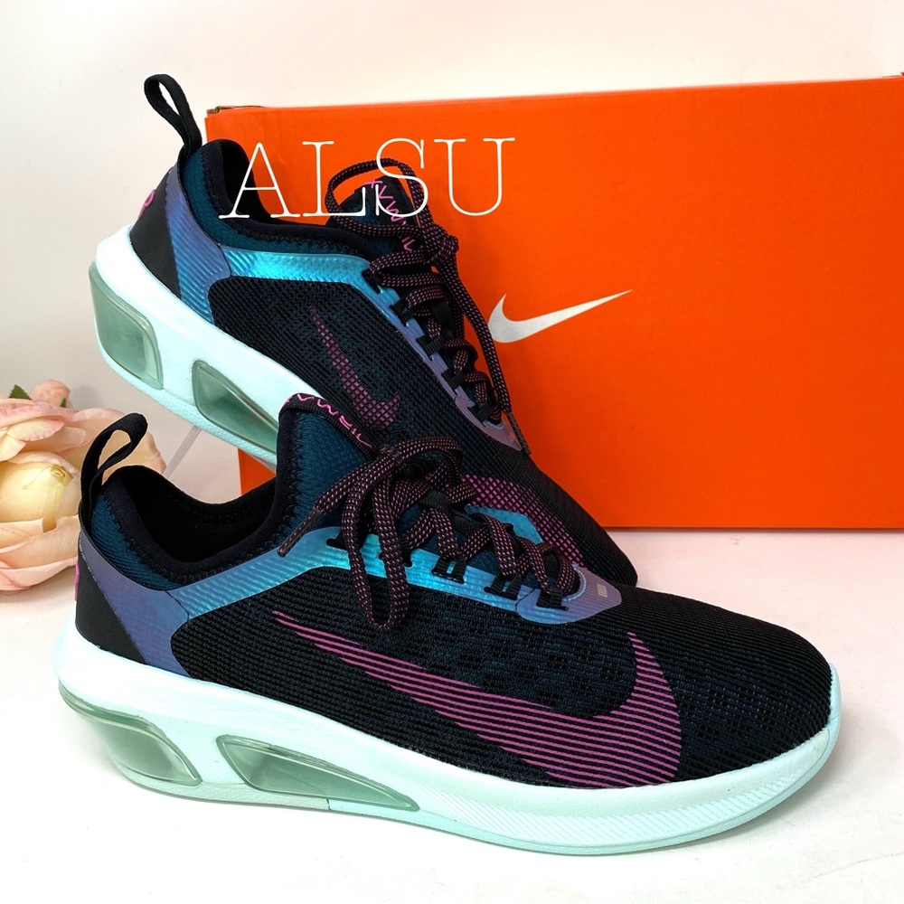 🎁 Santa’s Special 🎄 Nike Air Max Fly Black Laser Fuchsia Canvas Women's Size 7 - Picture 5 of 8